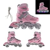 Πατίνια Roller Ρυθμιζόμενα 3 Σε 1 Με Led Τροχούς Ροζ/Γκρι G&C SK10 Πατίνια Roller Ρυθμιζόμενα 3 Σε 1 Με Led Τροχούς Ροζ/Γκρι G&C SK10