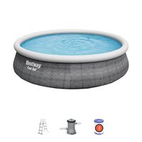 Πισινα Φουσκωτη Στρογγυλή 457x107cm Fast Set Pools Rattan BESTWAY 15792