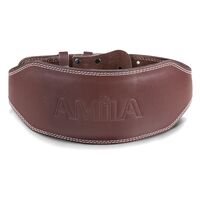 Ζώνη Άρσης Βαρών AMILA Δερμάτινη Καφέ B Quality, Medium 94921
