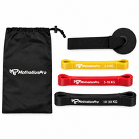 Λάστιχα Γυμναστικής Loop Band 2kg έως 30kg Σετ 3τμχ με Γάντζο Πόρτας MotivationPro
