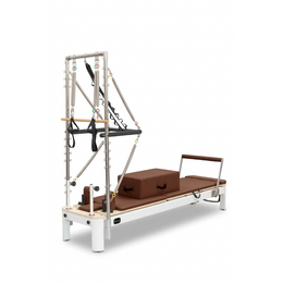 Κρεβάτι Pilates Reformer With Tower Aluminium Brown Leather VIKING