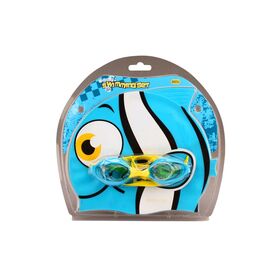 Σκουφάκι και Γυαλάκια κολύμβησης junior (γαλάζιο) Σκουφάκι και Γυαλάκια κολύμβησης junior (γαλάζιο) 88DU-BWZ