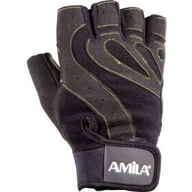Γάντια Άρσης Βαρών AMILA Leather Μαύρο/Κίτρινο XXL 8330205