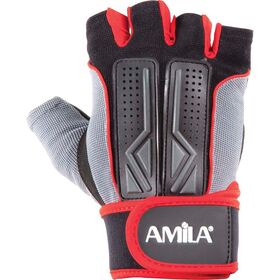 Γάντια Άρσης Βαρών AMILA Amara PU Μαύρο/Κόκκινο/Γκρι XL 8330504