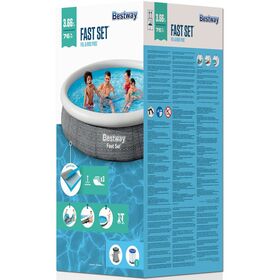 Πισινα Φουσκωτη Στρογγυλή 366x76cm Fast Set Pools Rattan BESTWAY 15747