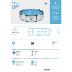 Πισίνα Στρογγυλή με Μεταλλικό Σκελετό 305x76cm Steel Pro Max Pool Set BESTWAY 15580