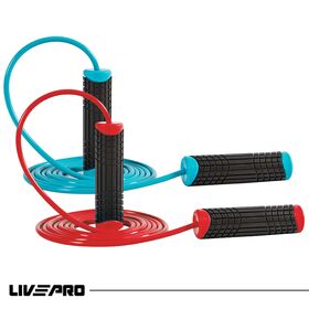 Live Pro Σχοινάκι Skipping PVC (Μαύρο/Μπλε) Χρώμα: Μαύρο/Κόκκινο Β-8286