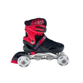 Πατίνια Roller Ρυθμιζόμενα 3 Σε 1 Με Led Τροχούς Μαυρο/Κόκκινο G&C SK10