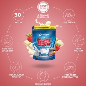 Πρωτεΐνη IronMaxx 100% Whey Protein 500gr White Chocolate-Strawberry