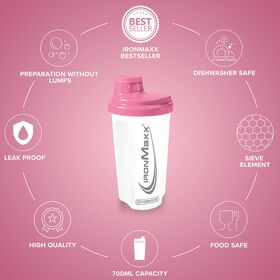 Shaker Πρωτεΐνης IronMaxx 750ml Frozen White Pink