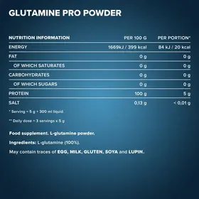 Αμινοξέα IronMaxx Glutamine Pro Powder 500gr
