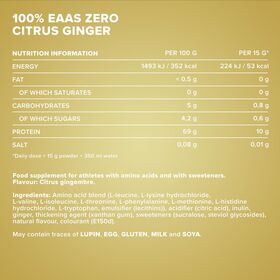 Αμινοξέα IronMaxx 100% EAAs Zero 500gr Citrus Ginger
