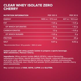 Πρωτεΐνη IronMaxx Clear Whey Isolate ZERO 400gr Cherry