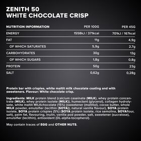 Μπάρα Πρωτεΐνης IronMaxx 50% Zenith® Protein Bar 45g - White Chocolate Crisp