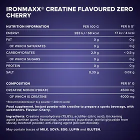 Κρεατίνη IronMaxx Creatine Flavoured Zero 500gr Cherry