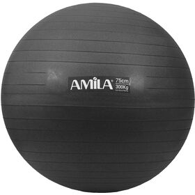 Μπάλα Γυμναστικής AMILA GYMBALL 75cm Μαύρη Bulk 48417