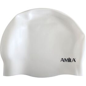 Σκουφάκι Κολύμβησης AMILA Medium Hair HQ Λευκό 47027