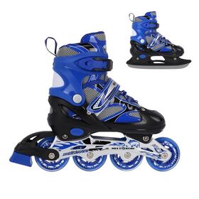 Πατίνια Roller - Παγοπέδιλα Ρυθμιζόμενα In-Line Skates / Hockey Ice Skates 2σε1 Μπλε NILS Extreme NH 18366