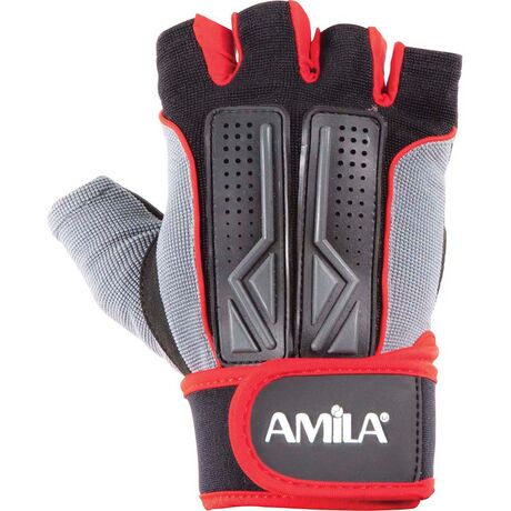 Γάντια Άρσης Βαρών AMILA Amara PU Μαύρο/Κόκκινο/Γκρι XL 8330504