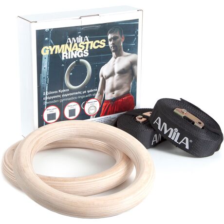 Κρίκοι γυμναστικής AMILA WOOD Gymnastics Rings 84762