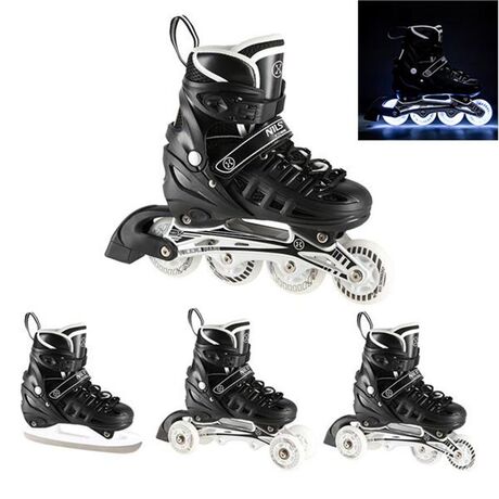 Αυξομειούμενα Roller NH 10905 ΣΕΤ 4 ΣΕ 1 INLINE SKATES NILS EXTREME Μαυρο LED-SMALL (31-34) Αυξομειούμενα Roller NH 10905 ΣΕΤ 4 ΣΕ 1 INLINE SKATES NILS EXTREME Μαυρο LED-SMALL (31-34)