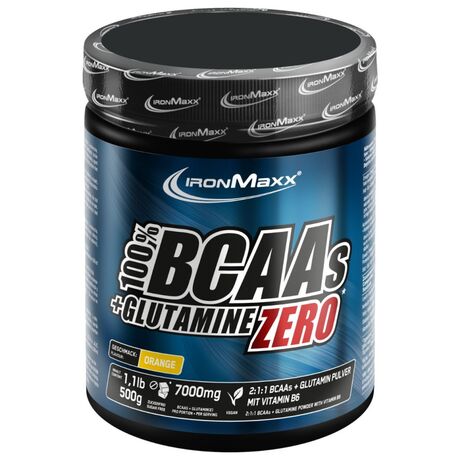 Αμινοξέα IronMaxx  100% BCAA + Glutamine Zero 500gr Πορτοκάλι