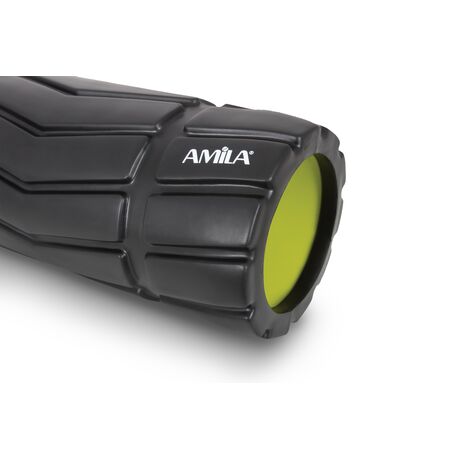 AMILA Foam Roller Arrow Φ14x33cm Μαύρο/Λάιμ 96828