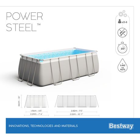 Πισίνα με Ατσάλινο Σκελετό 282x196x84cm Power Steel BESTWAY 15791