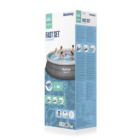 Πισινα Φουσκωτη Στρογγυλή 457x107cm Fast Set Pools Rattan BESTWAY 15792 Πισινα Φουσκωτη Στρογγυλή 457x107cm Fast Set Pools Rattan BESTWAY 15792