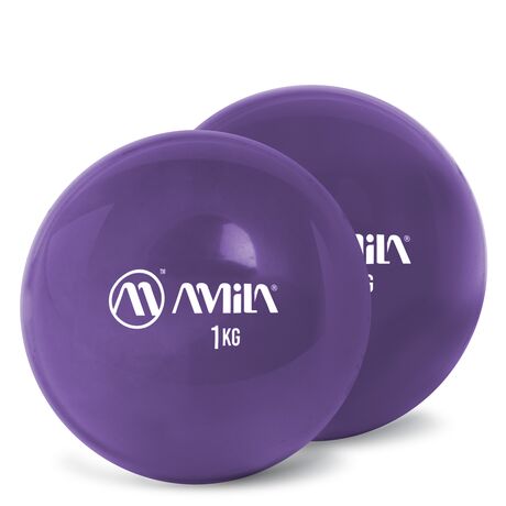 Μπάλες Pilates Palm Ball Two-Pack 1,0Kg Μωβ AMILA 96712