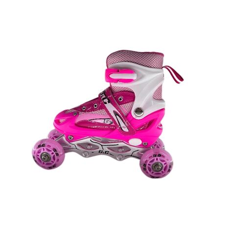 Πατίνια Roller Ρυθμιζόμενα 3 Σε 1 Με Led Τροχούς Ροζ G&C SK2 Πατίνια Roller Ρυθμιζόμενα 3 Σε 1 Με Led Τροχούς Ροζ G&C SK2