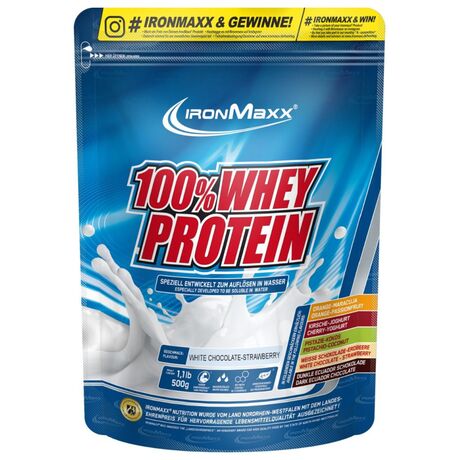 Πρωτεΐνη IronMaxx 100% Whey Protein 500gr White Chocolate-Strawberry Πρωτεΐνη IronMaxx 100% Whey Protein 500gr White Chocolate-Strawberry
