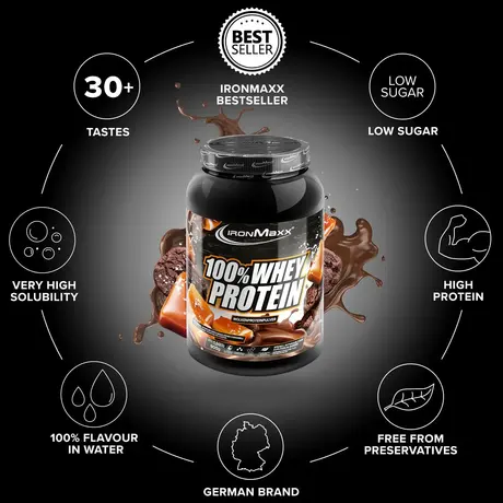 Πρωτεΐνη IronMaxx 100% Whey Protein 900gr Dark Cookie Salted Caramel Πρωτεΐνη IronMaxx 100% Whey Protein 900gr Dark Cookie Salted Caramel