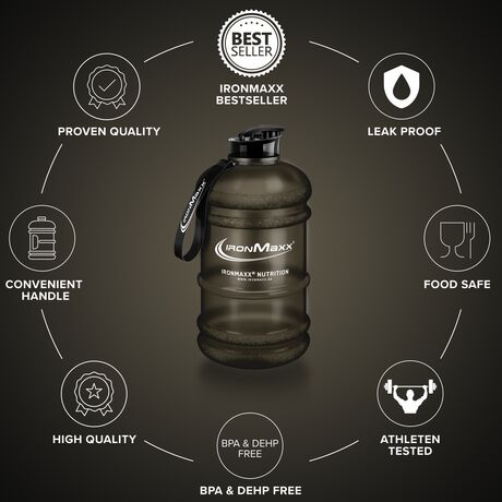 Μπουκάλι Nερού 2200ml Γκρί Ματ IronMaxxΜπουκάλι Nερού 2200ml Γκρί Ματ IronMaxx