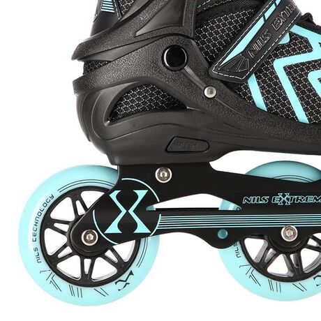 Πατίνια Roller Ρυθμιζόμενα In-Line Skates Μαύρο/Τιρκουάζ NILS Extreme NA19318