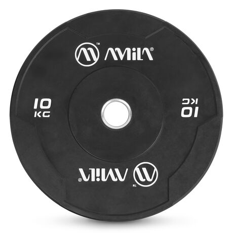Δίσκος Βαρών Ολυμπιακού Τύπου CrossFit Black W Bumper Slim 50mm 10Kg AMILA 84842