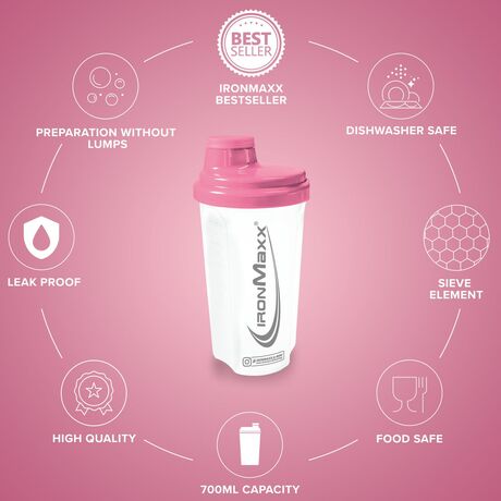 Shaker Πρωτεΐνης IronMaxx 750ml Frozen White Pink Shaker Πρωτεΐνης IronMaxx 750ml Frozen White Pink