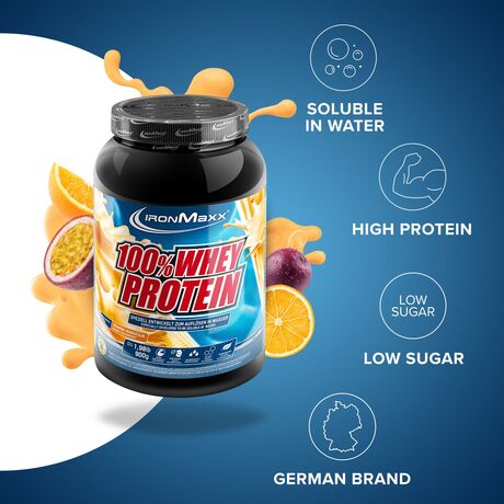 Πρωτεΐνη IronMaxx 100% Whey Protein 900gr Orange Passion Fruit
