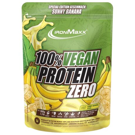 Πρωτεΐνη IronMaxx 100% Vegan Protein Zero 500gr Sunny Banana