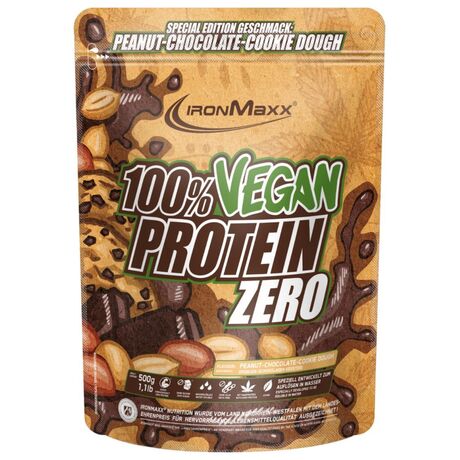 Πρωτεΐνη IronMaxx 100% Vegan Protein Zero 500gr Peanut Chocolate Cookie Dough