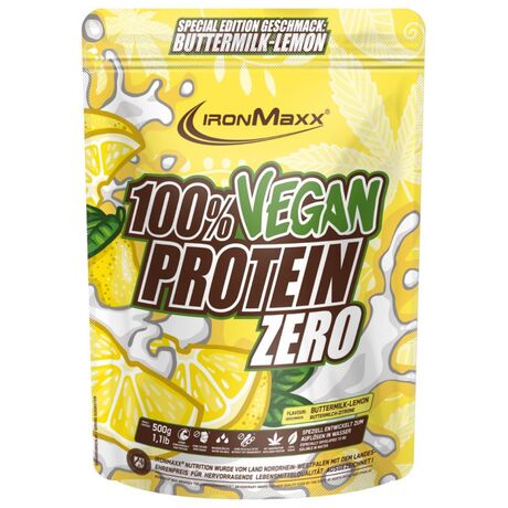 Πρωτεΐνη IronMaxx 100% Vegan Protein Zero 500gr Buttermilk Lemon Πρωτεΐνη IronMaxx 100% Vegan Protein Zero 500gr Buttermilk Lemon