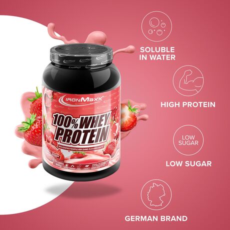 Πρωτεΐνη IronMaxx 100% Whey Protein 900gr Φράουλα Πρωτεΐνη IronMaxx 100% Whey Protein 900gr Φράουλα