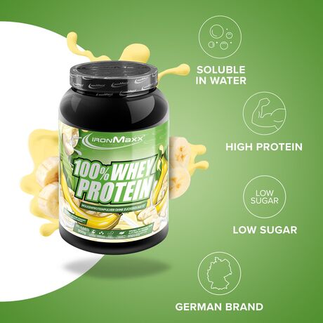 Πρωτεΐνη IronMaxx 100% Whey Protein 900gr Banana Yoghurt Πρωτεΐνη IronMaxx 100% Whey Protein 900gr Banana Yoghurt