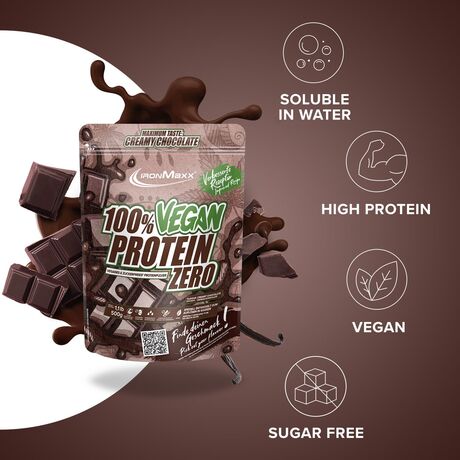 Πρωτεΐνη IronMaxx 100% Vegan Protein Zero 500gr Creamy Chocolate