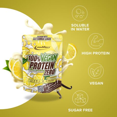 Πρωτεΐνη IronMaxx 100% Vegan Protein Zero 500gr Buttermilk Lemon Πρωτεΐνη IronMaxx 100% Vegan Protein Zero 500gr Buttermilk Lemon