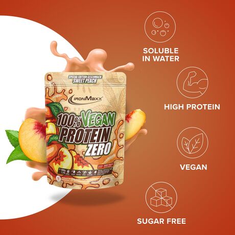Πρωτεΐνη IronMaxx 100% Vegan Protein Zero 500gr Sweet Peach