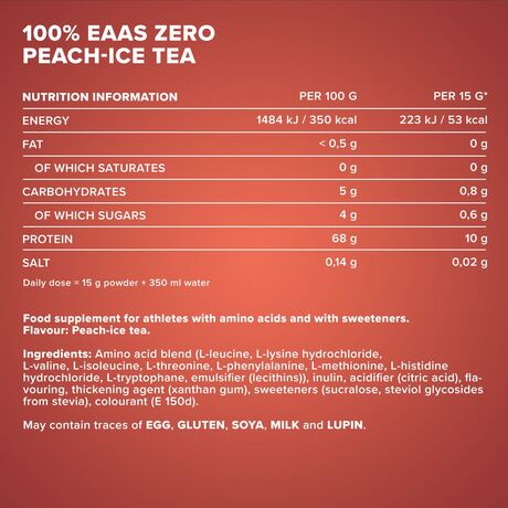 Αμινοξέα IronMaxx 100% EAAs Zero 500gr Peach IceTea
