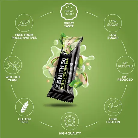 Μπάρα Πρωτεΐνης IronMaxx 50% Zenith® Protein Bar - White Pistachio Crisp