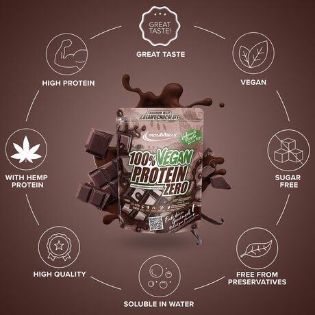 Πρωτεΐνη IronMaxx 100% Vegan Protein Zero 500gr Creamy Chocolate