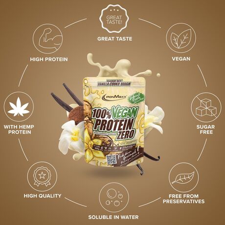 Πρωτεΐνη IronMaxx 100% Vegan Protein Zero 500gr Vanilla Cookie Dough